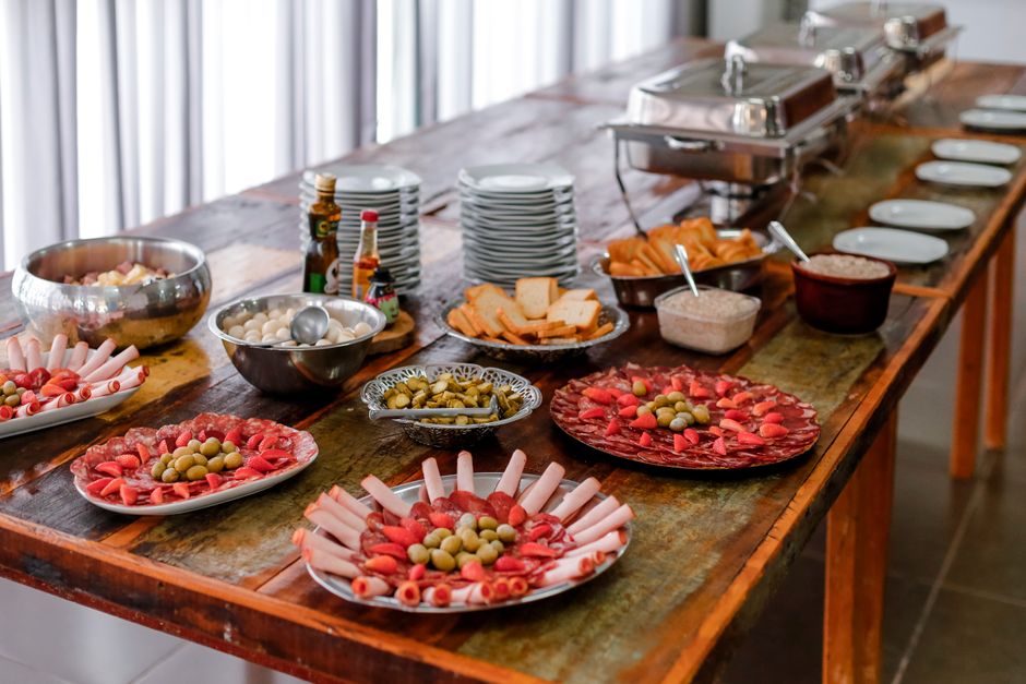 Gourmet buffet spread